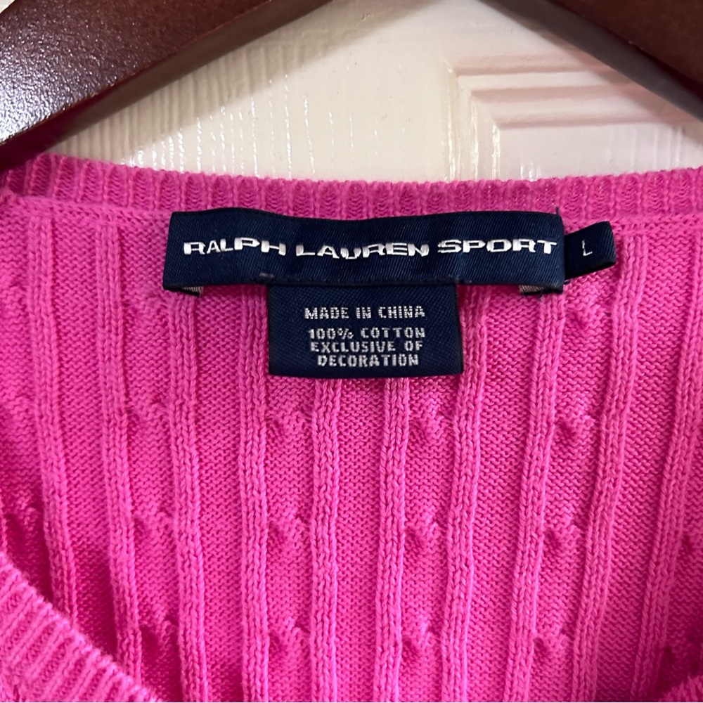 Ralph Lauren Sport Cable Knit Cardigan Size Large - Picture 2 of 3
